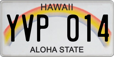 HI license plate YVP014