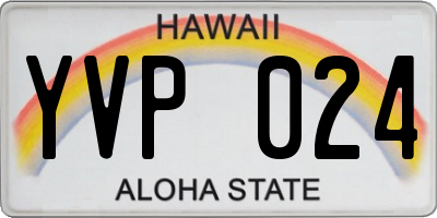 HI license plate YVP024
