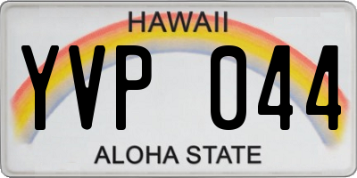 HI license plate YVP044