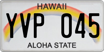 HI license plate YVP045