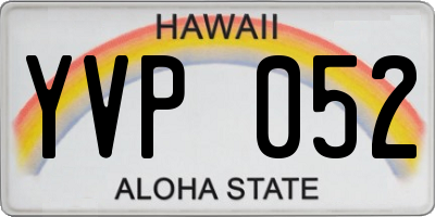 HI license plate YVP052