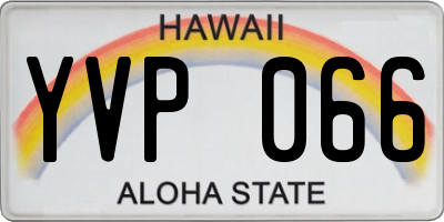 HI license plate YVP066