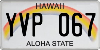 HI license plate YVP067