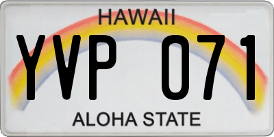 HI license plate YVP071