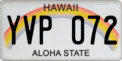 HI license plate YVP072