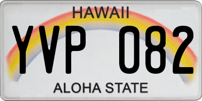 HI license plate YVP082