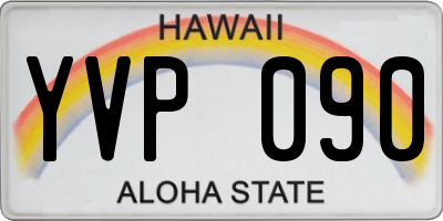 HI license plate YVP090