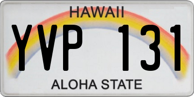 HI license plate YVP131