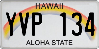 HI license plate YVP134