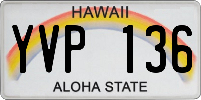 HI license plate YVP136