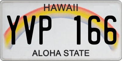 HI license plate YVP166