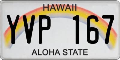 HI license plate YVP167
