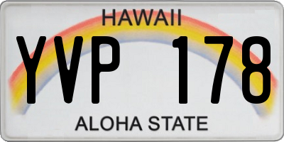 HI license plate YVP178