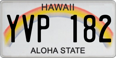 HI license plate YVP182