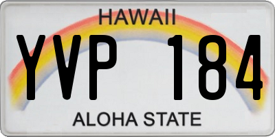 HI license plate YVP184