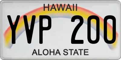 HI license plate YVP200