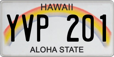 HI license plate YVP201