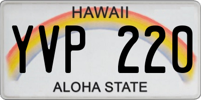 HI license plate YVP220