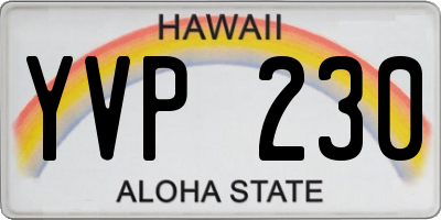 HI license plate YVP230