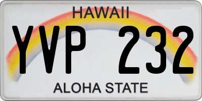 HI license plate YVP232