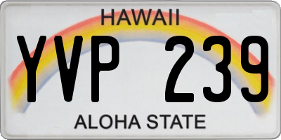 HI license plate YVP239