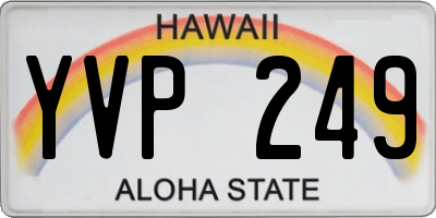 HI license plate YVP249