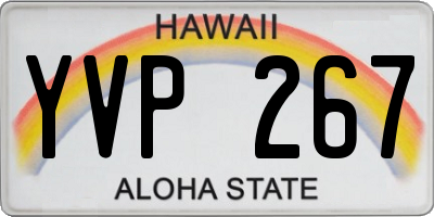 HI license plate YVP267