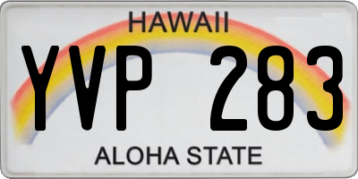 HI license plate YVP283