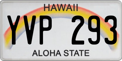 HI license plate YVP293