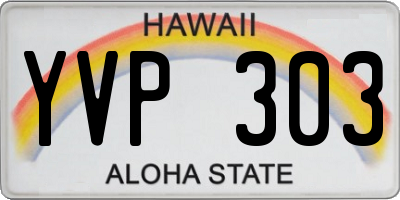HI license plate YVP303