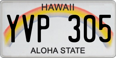 HI license plate YVP305
