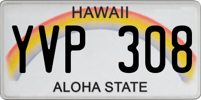 HI license plate YVP308
