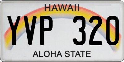 HI license plate YVP320