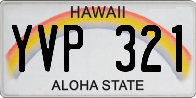 HI license plate YVP321