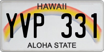 HI license plate YVP331