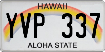 HI license plate YVP337
