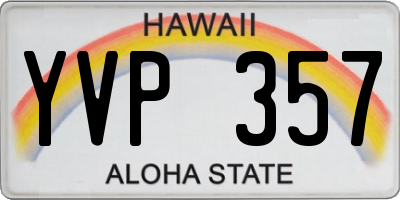 HI license plate YVP357