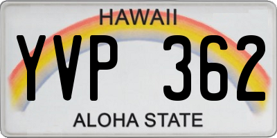 HI license plate YVP362