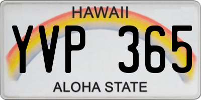 HI license plate YVP365
