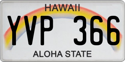 HI license plate YVP366
