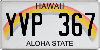 HI license plate YVP367