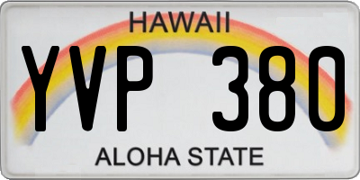 HI license plate YVP380