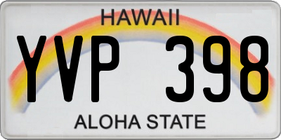 HI license plate YVP398