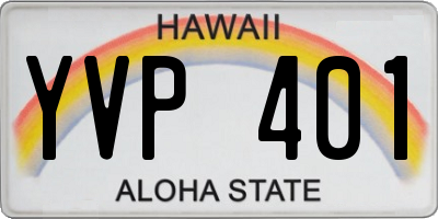 HI license plate YVP401