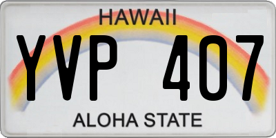 HI license plate YVP407