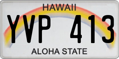 HI license plate YVP413