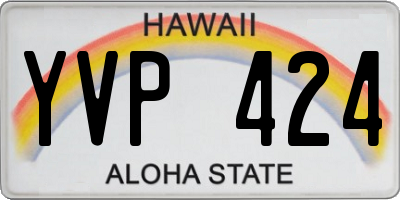 HI license plate YVP424