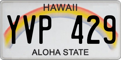 HI license plate YVP429