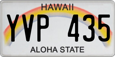 HI license plate YVP435