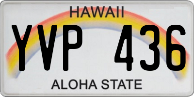 HI license plate YVP436